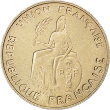 FRENCH OCEANIA, 2 Francs, 1948, KM #E5, AU(55-58), Copper-Nickel, 26.9,...