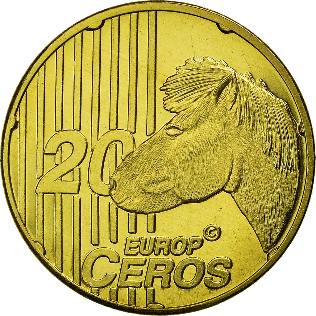 Islândia, Fantasy euro patterns, 20 Euro Cent, 2004, MS(63), Latão