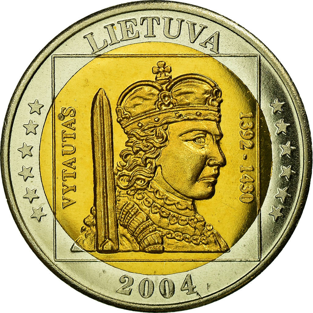 Lithuania, Fantasy euro patterns, 2 Euro, 2004, MS(63), Bi-Metallic