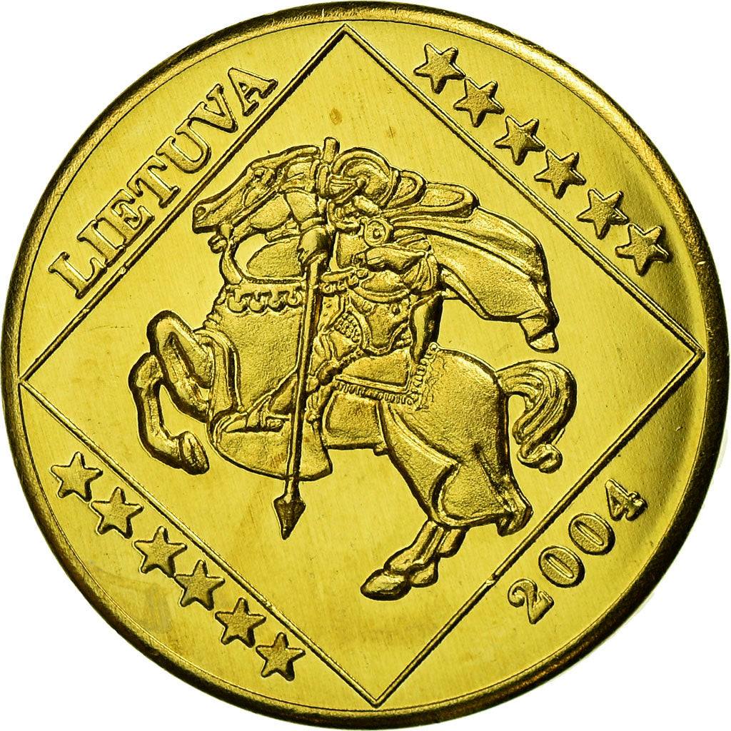 Lituânia, Fantasy euro patterns, 50 Euro Cent, 2004, MS(63), Latão