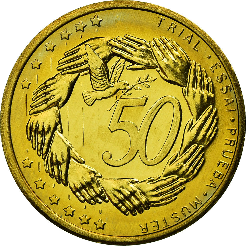 Lituânia, Fantasy euro patterns, 50 Euro Cent, 2004, MS(63), Latão