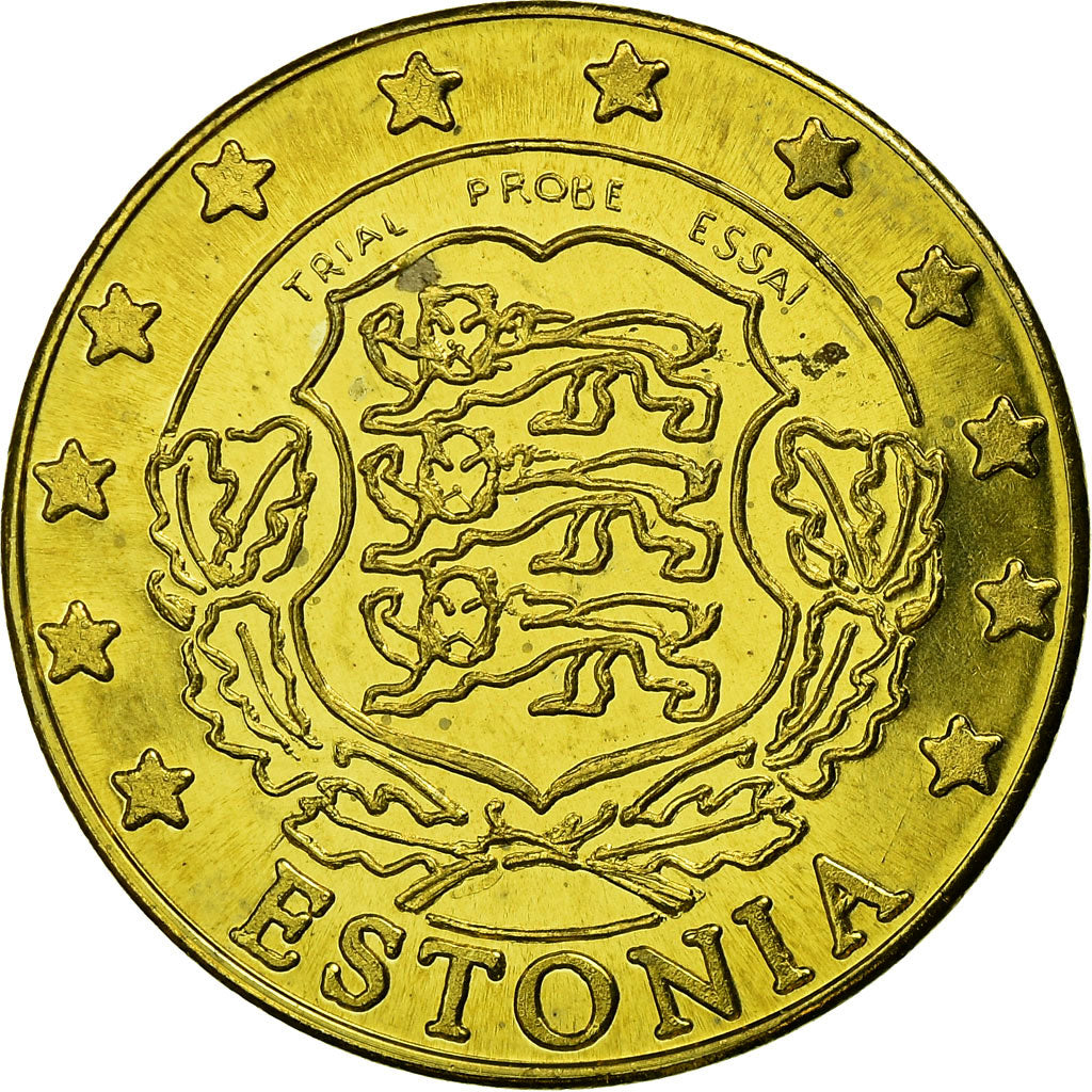 Estonia, Fantasy euro patterns, 50 Euro Cent, 2004, MS(63), Brass