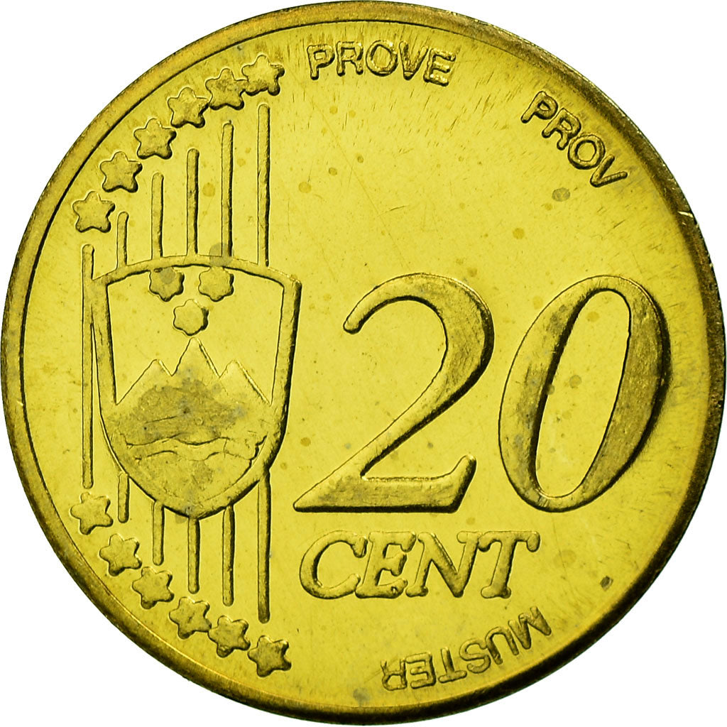 Słowenia, Fantasy euro patterns, 20 Euro Cent, 2004, MS(63), Mosiądz