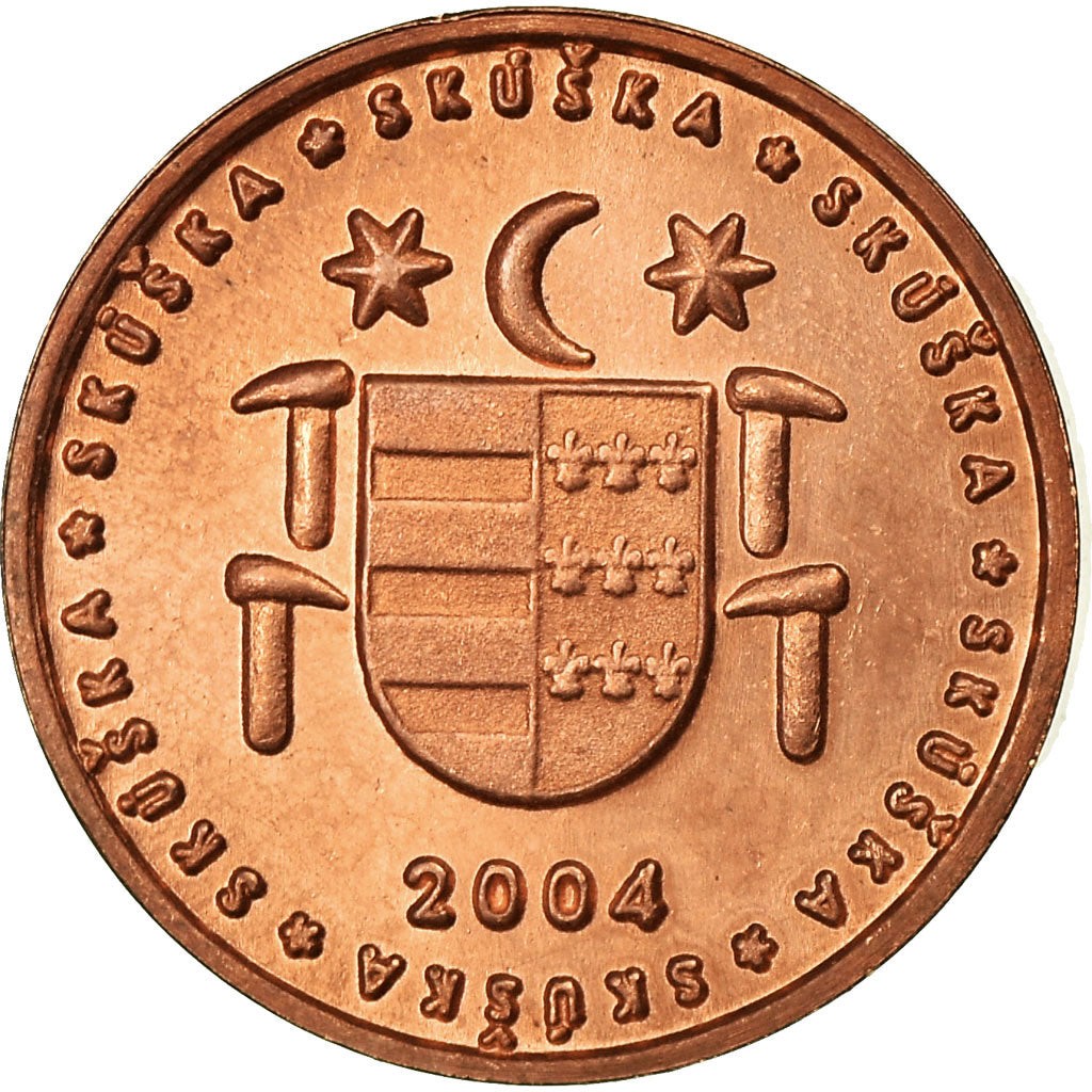 Slovakia, Fantasy euro patterns, Euro Cent, 2004, MS(63), Copper Plated Steel