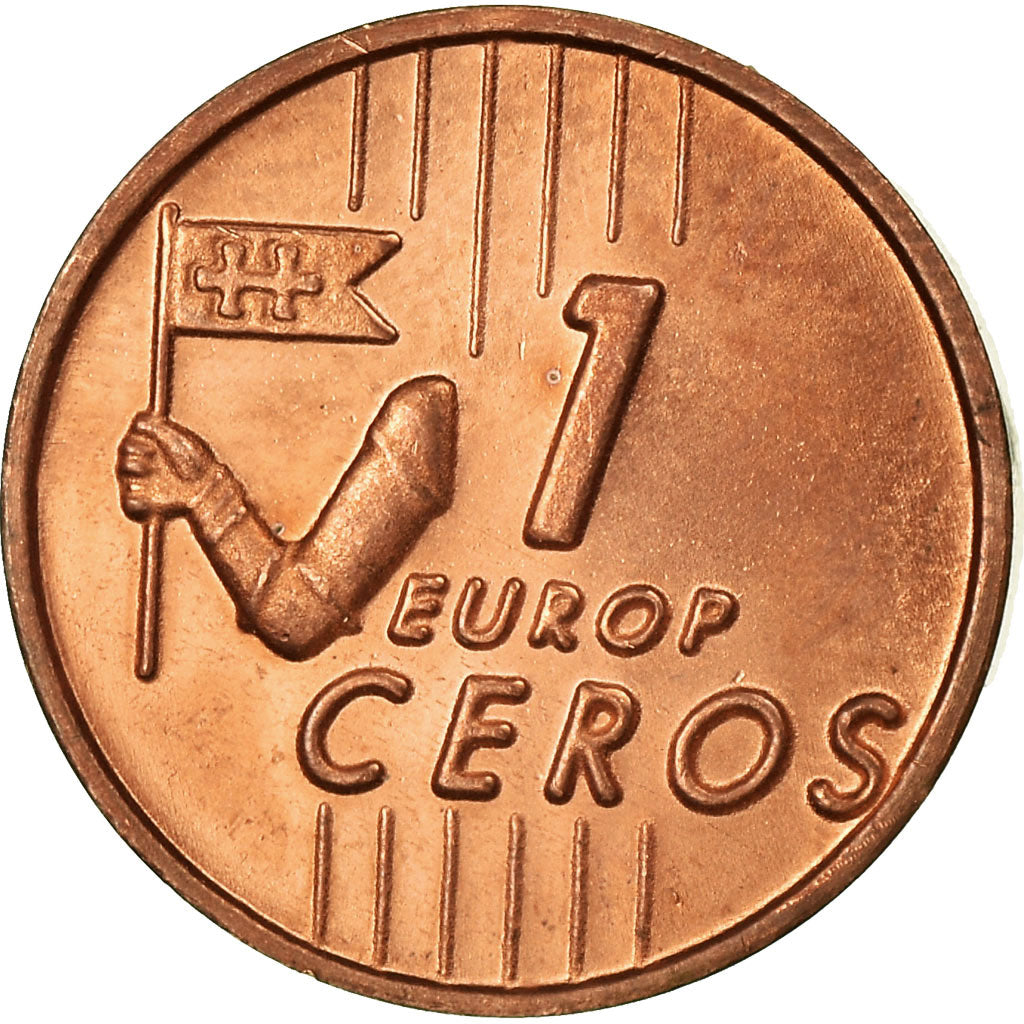 Slovakia, Fantasy euro patterns, Euro Cent, 2004, MS(63), Copper Plated Steel