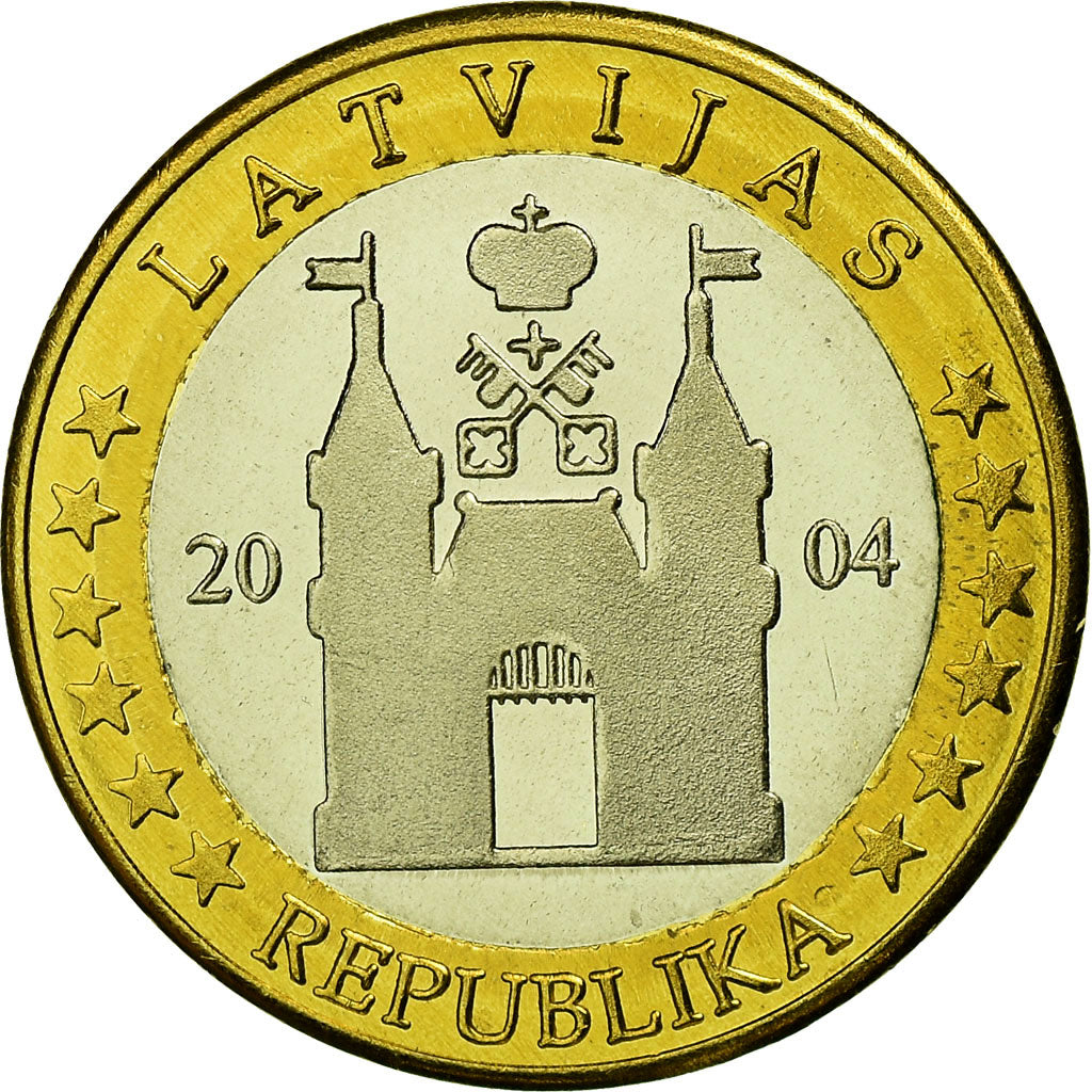 Latvia, Fantasy euro patterns, Euro, 2004, MS(63), Bi-Metallic
