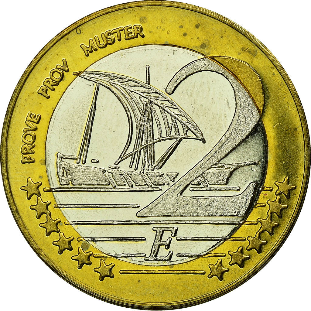 Malta, Fantasy euro patterns, 2 Euro, 2004, MS(63), Bi-Metallic