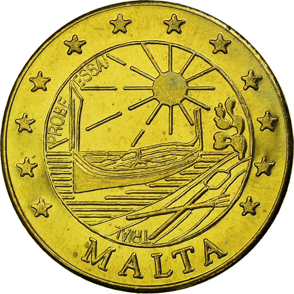 Malta, Fantasy euro patterns, 50 Euro Cent, 2004, MS(63), Latão