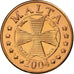 Malta, Fantasy euro patterns, Euro Cent, 2004, MS(63), Copper Plated Steel