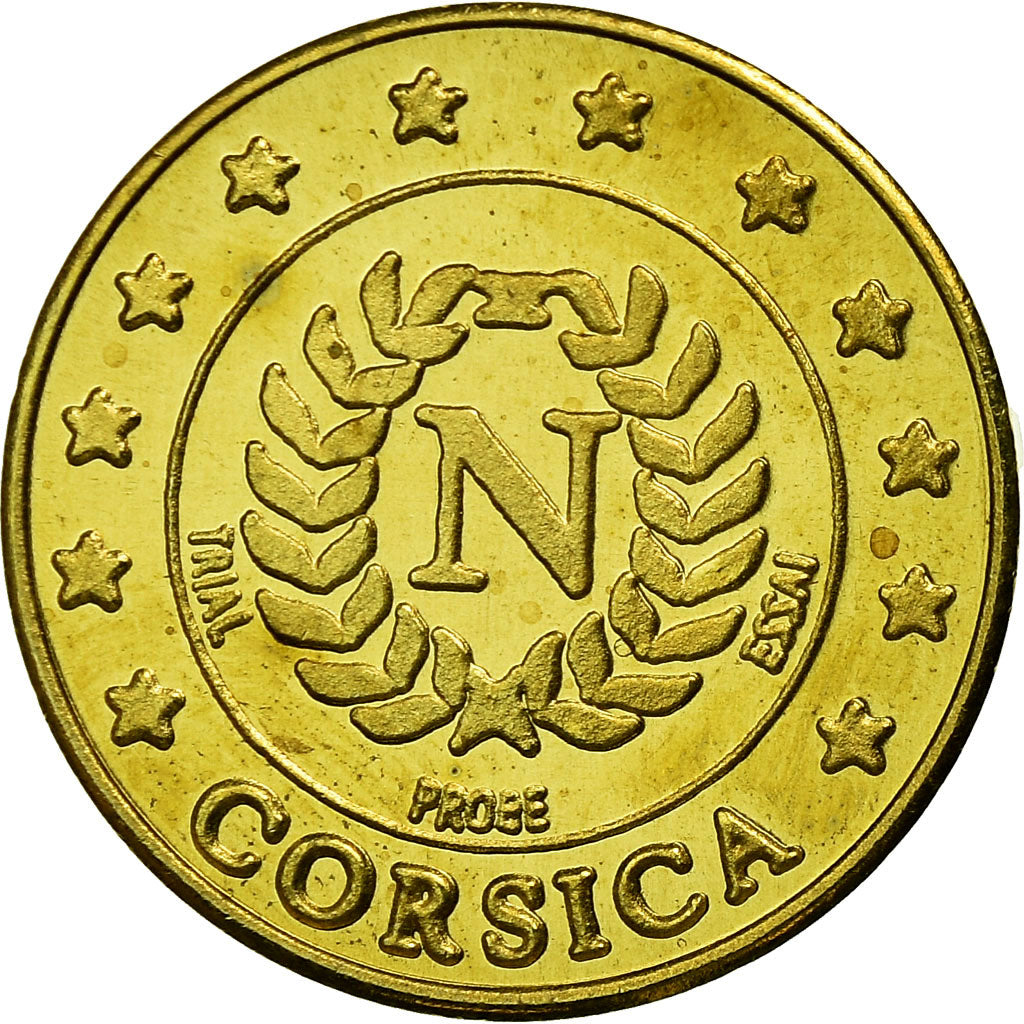 France, Fantasy euro patterns, 10 Euro Cent, Corse, 2004, MS(63), Brass