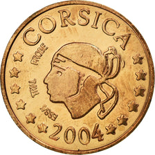 France, Fantasy euro patterns, 5 Euro Cent, Corse, 2004, MS(63), Copper Plated