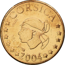 France, Fantasy euro patterns, 2 Euro Cent, Corse, 2004, MS(63), Copper Plated