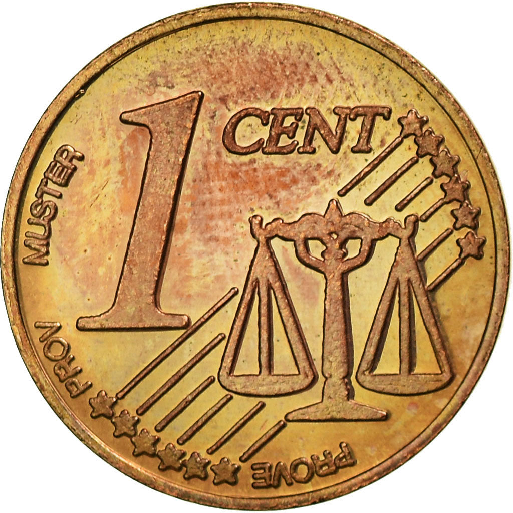 France, Fantasy euro patterns, Euro Cent, Corse, 2004, MS(63), Copper Plated