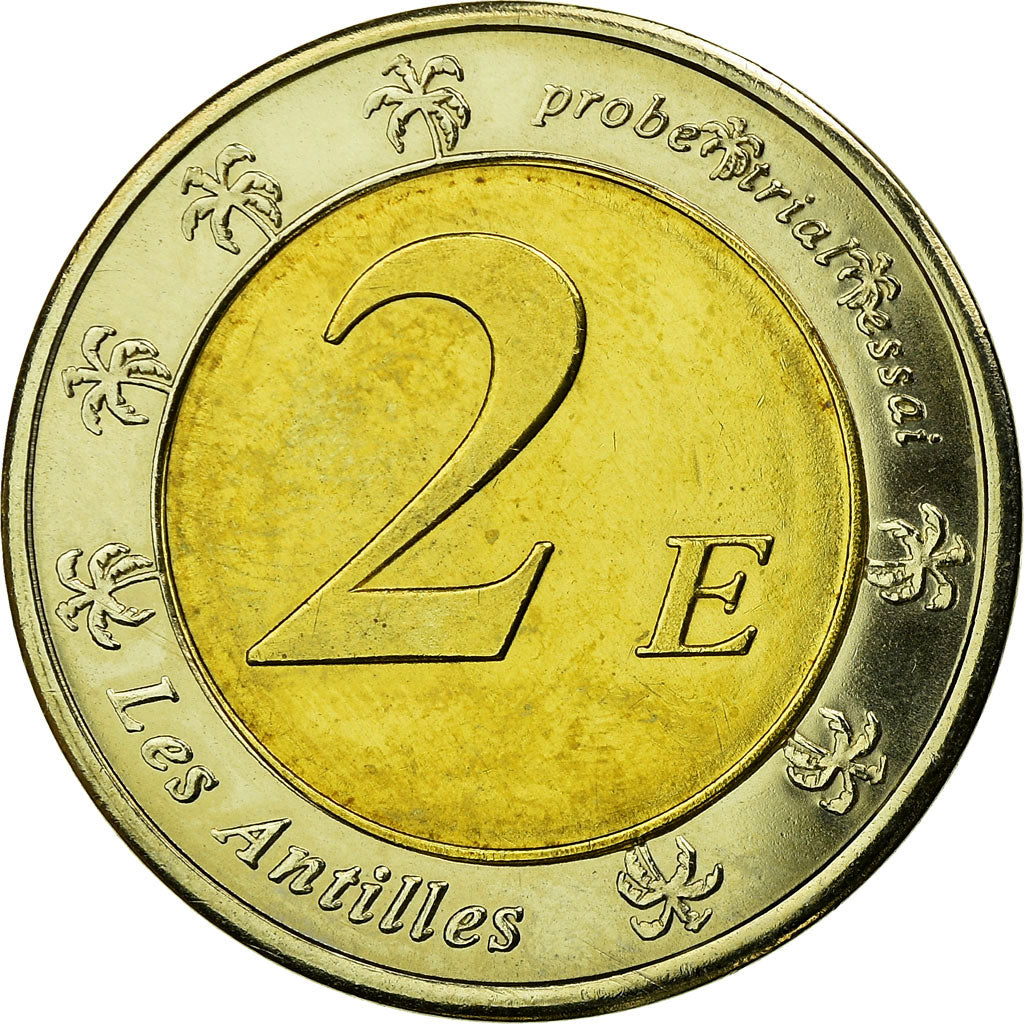 France, Fantasy euro patterns, 2 Euro, Guadeloupe, 2005, SPL, Bimetallic