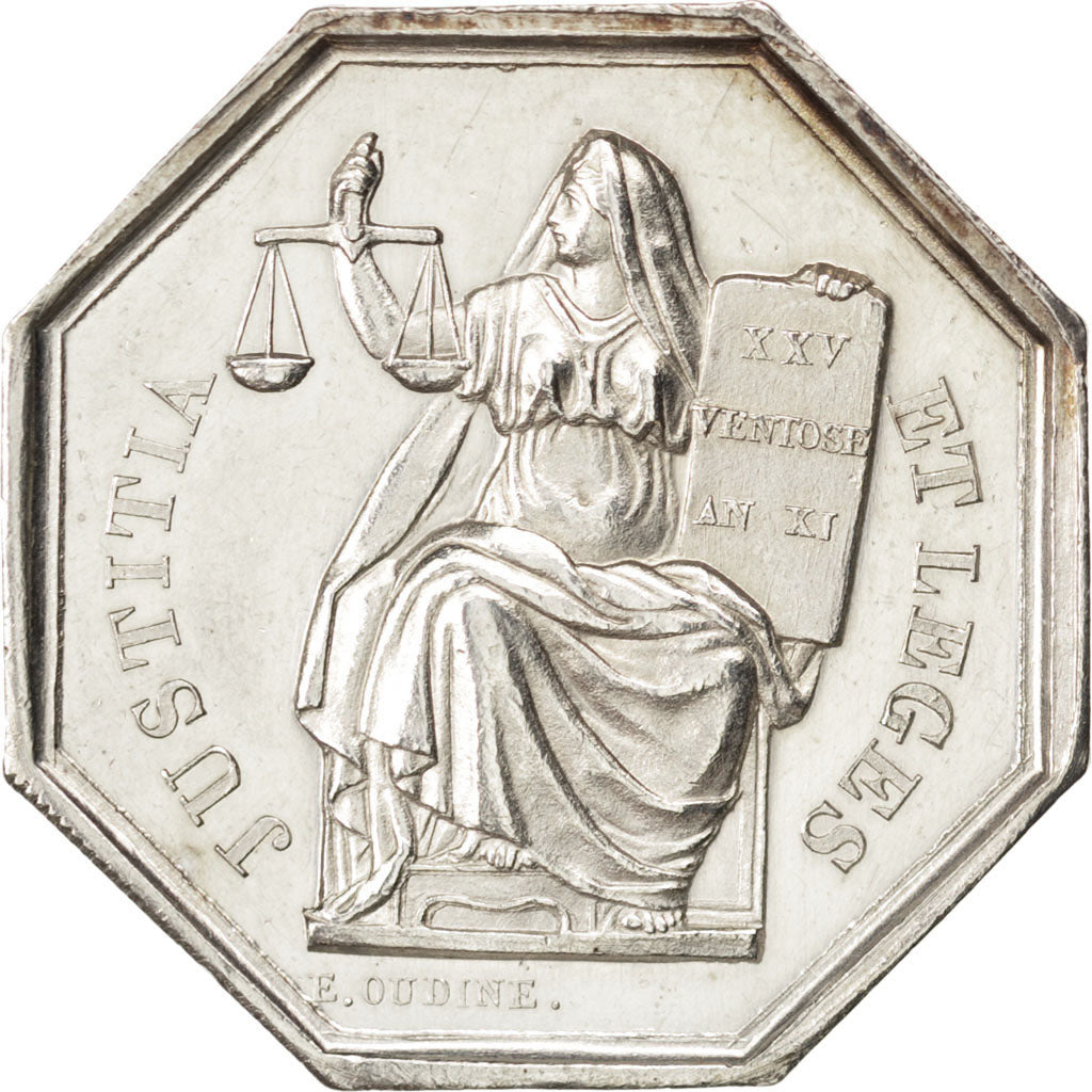 France, Notary, Token, AU(55-58), Silver, Lerouge #408a, 13.05
