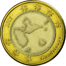 France, Fantasy euro patterns, Euro, Guadeloupe, 2005, MS(63), Bimetallic