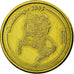 France, Fantasy euro patterns, 20 Euro Cent, Guadeloupe, 2005, MS(63), Brass