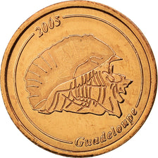 France, Fantasy euro patterns, 5 Euro Cent, Guadeloupe, 2005, MS(63), Copper