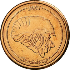 France, Fantasy euro patterns, 2 Euro Cent, Guadeloupe, 2005, MS(63), Copper