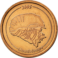 France, Fantasy euro patterns, Euro Cent, Guadeloupe, 2005, MS(63), Copper