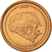 France, Fantasy euro patterns, Euro Cent, Guadeloupe, 2005, MS(63), Copper