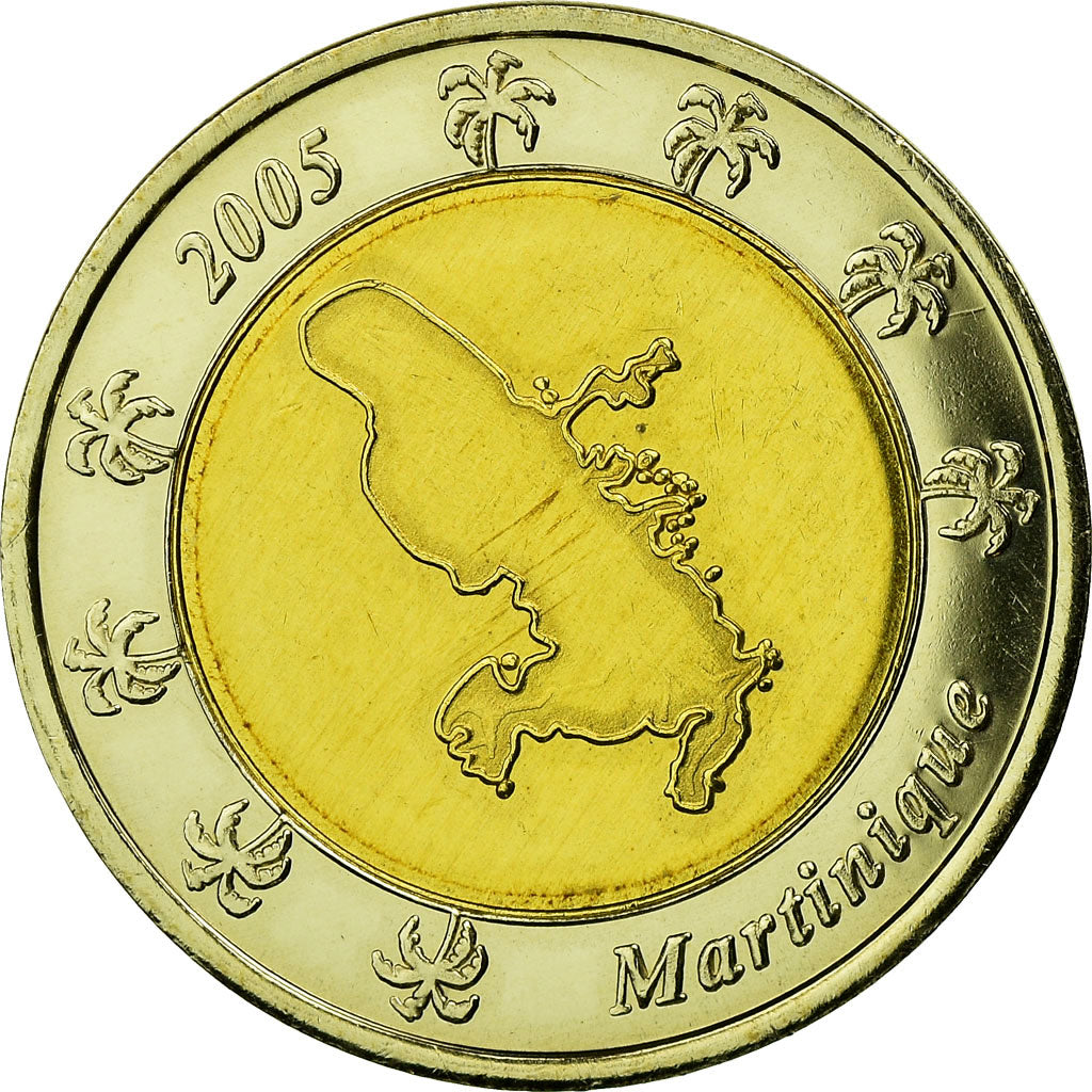 France, Fantasy euro patterns, 2 Euro, Martinique, 2005, SPL, Bi-Metallic