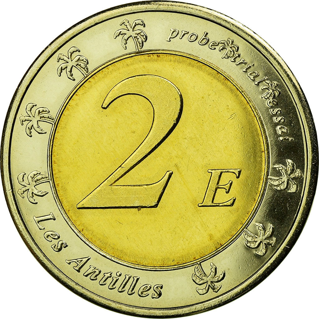 France, Fantasy euro patterns, 2 Euro, Martinique, 2005, SPL, Bi-Metallic
