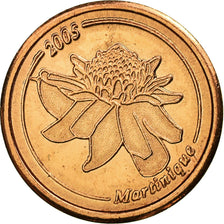 France, Fantasy euro patterns, 2 Euro Cent, Martinique, 2005, MS(63), Copper
