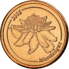 France, Fantasy euro patterns, Euro Cent, Martinique, 2005, MS(63), Copper