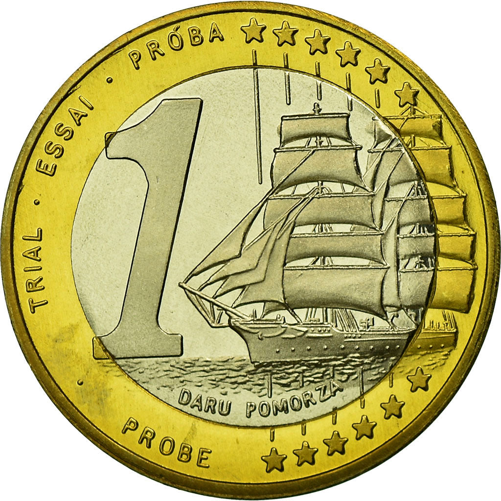 Poland, Fantasy euro patterns, Euro, Jean-Paul II, 2004, MS(63), Bi-Metallic