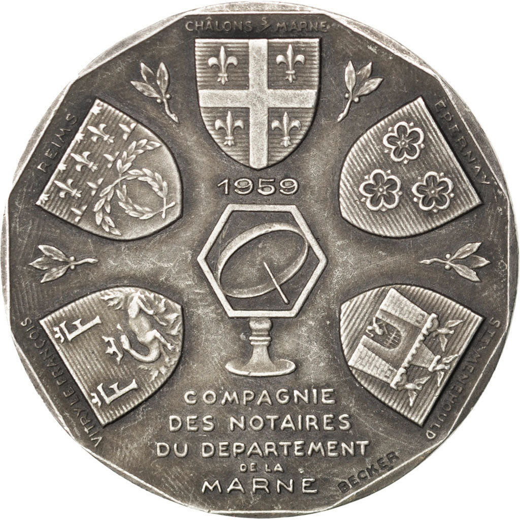 France, Notary, Token, AU(50-53), Silver, Lerouge #477, 18.75