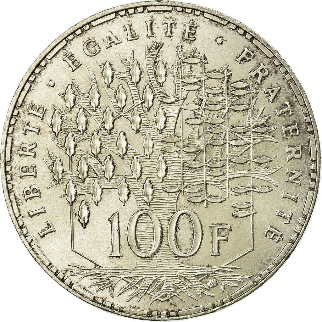 Moneda, Francia, Panthéon, 100 Francs, 1983, Paris, MBC, Plata, KM:951.1