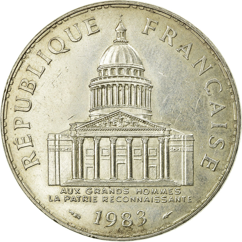 Moneta, Francia, Panthéon, 100 Francs, 1983, Paris, BB+, Argento, KM:951.1