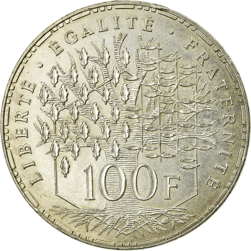 Moneta, Francia, Panthéon, 100 Francs, 1983, Paris, BB+, Argento, KM:951.1