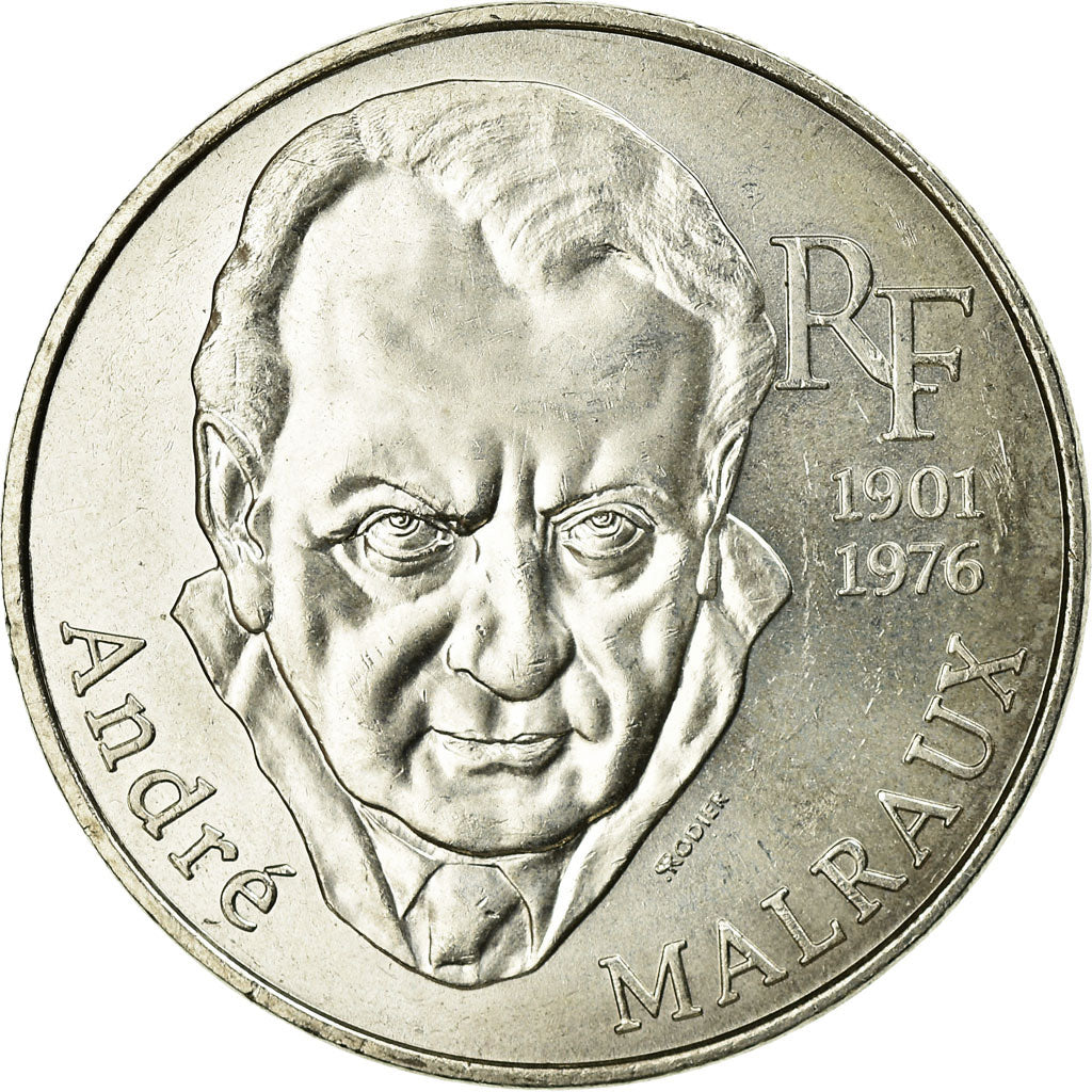 Moneda, Francia, André Malraux, 100 Francs, 1997, Paris, EBC, Plata, KM:1188