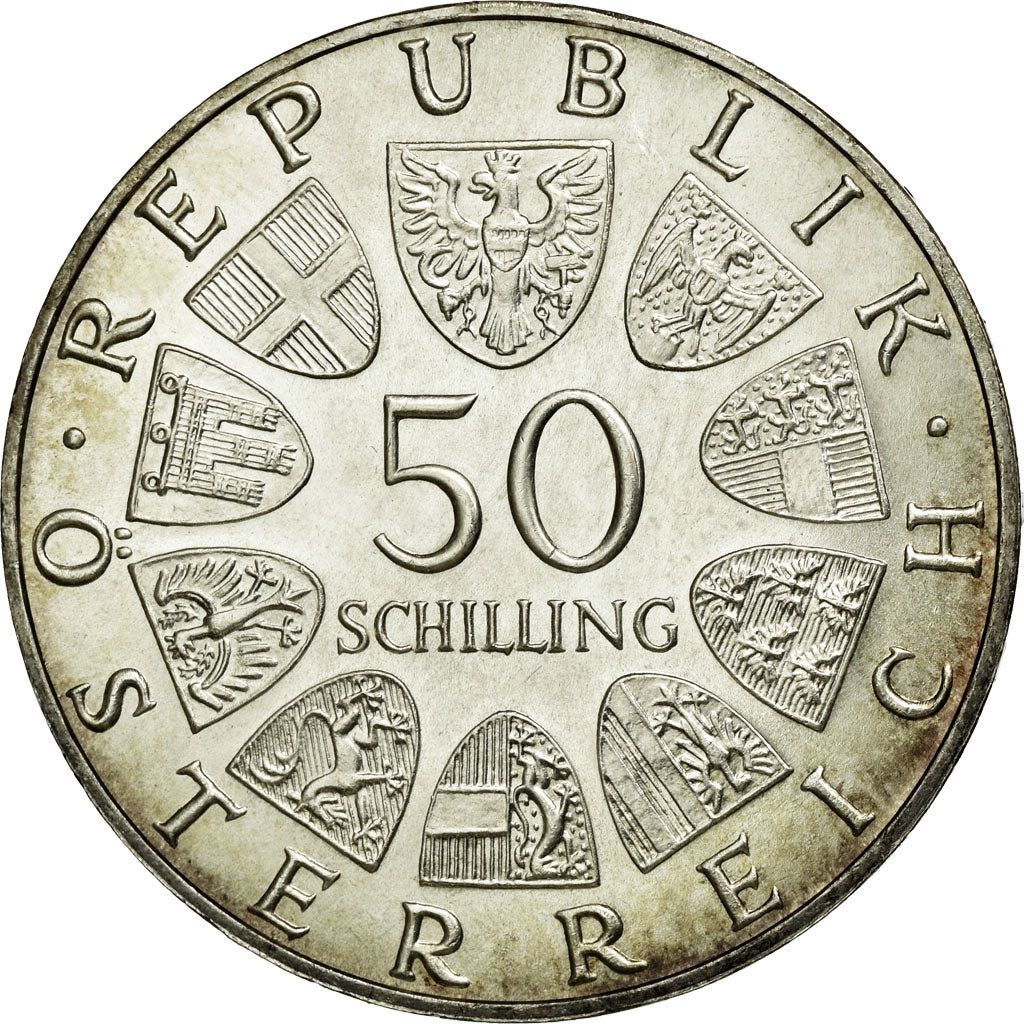 Coin, Austria, 50 Schilling, 1970, AU(55-58), Silver, KM:2909