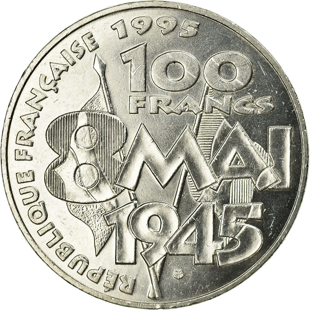 Coin, France, 8 mai 1945, 100 Francs, 1995, MS(63), Silver, KM:1116.1