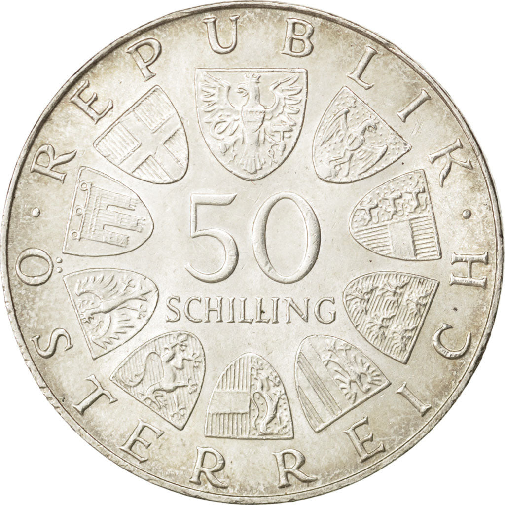 Coin, Austria, 50 Schilling, 1972, AU(55-58), Silver, KM:2913