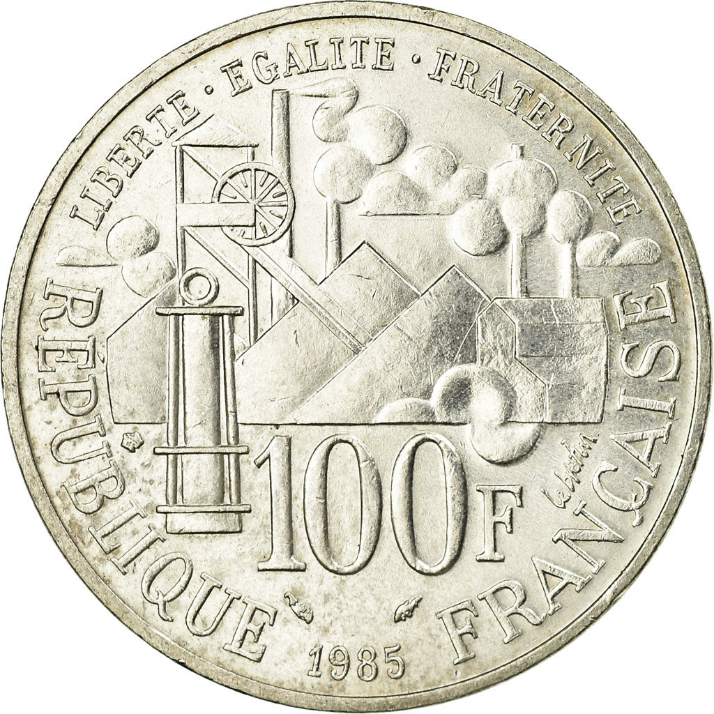 Coin, France, Germinal, 100 Francs, 1985, MS(63), Silver, KM:957, Gadoury:900