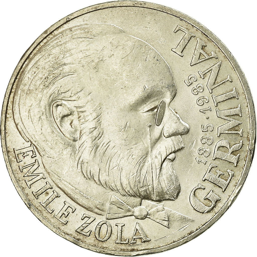 Moneda, Francia, Germinal, 100 Francs, 1985, MBC+, Plata, KM:957, Gadoury:900