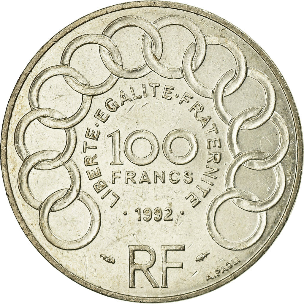 Münze, Frankreich, Jean Monnet, 100 Francs, 1992, VZ, Silber, KM:1120