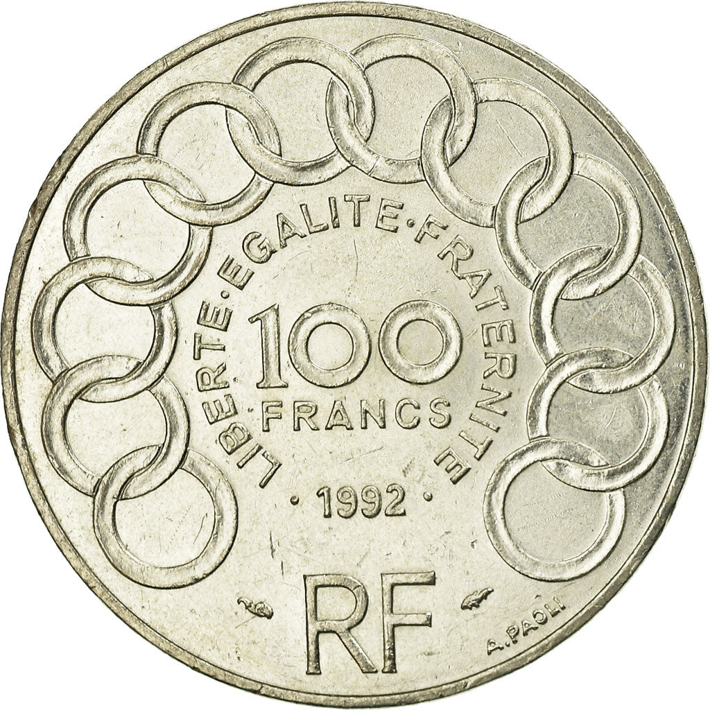 Coin, France, Jean Monnet, 100 Francs, 1992, EF(40-45), Silver, KM:1120