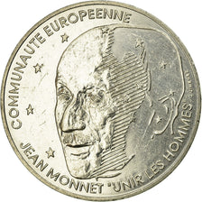Moeda, França, Jean Monnet, 100 Francs, 1992, AU(55-58), Prata, KM:1120