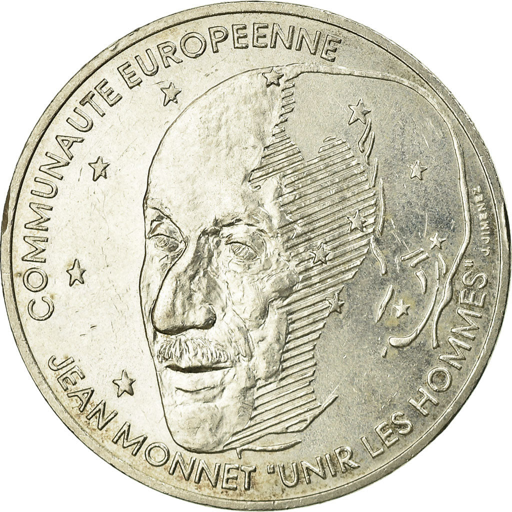 Coin, France, Jean Monnet, 100 Francs, 1992, AU(50-53), Silver, KM:1120