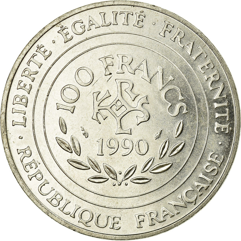 Monnaie, France, Charlemagne, 100 Francs, 1990, SUP+, Argent, Gadoury:954