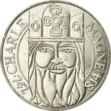Coin, France, Charlemagne, 100 Francs, 1990, MS(60-62), Silver, KM:982