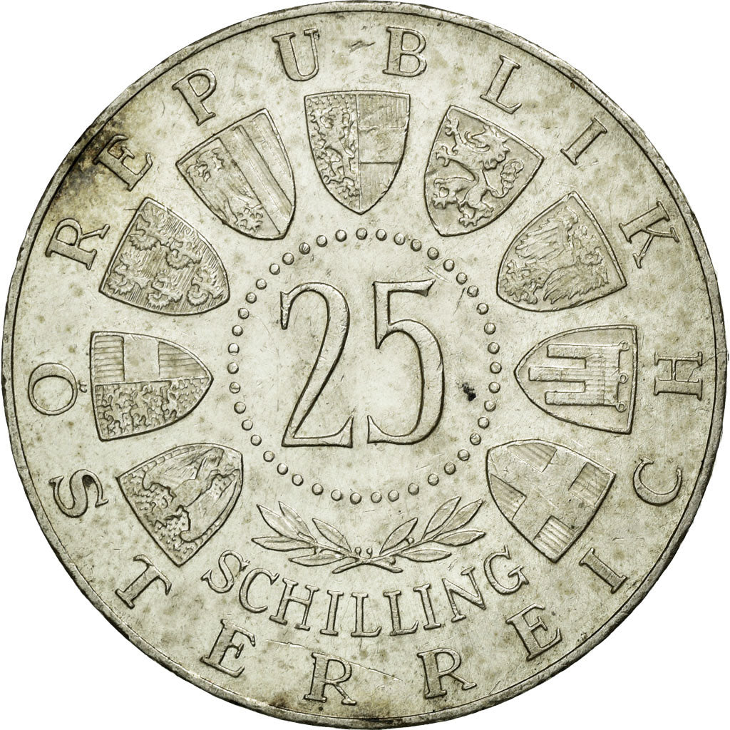 Coin, Austria, 25 Schilling, 1957, AU(50-53), Silver, KM:2883