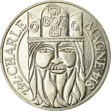 Coin, France, Charlemagne, 100 Francs, 1990, MS(60-62), Silver, KM:982