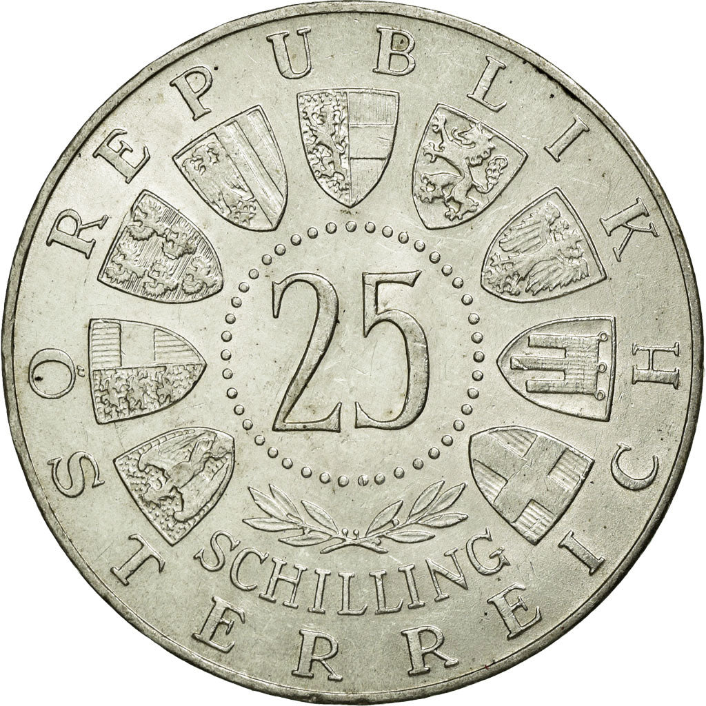 Coin, Austria, 25 Schilling, 1957, AU(55-58), Silver, KM:2883