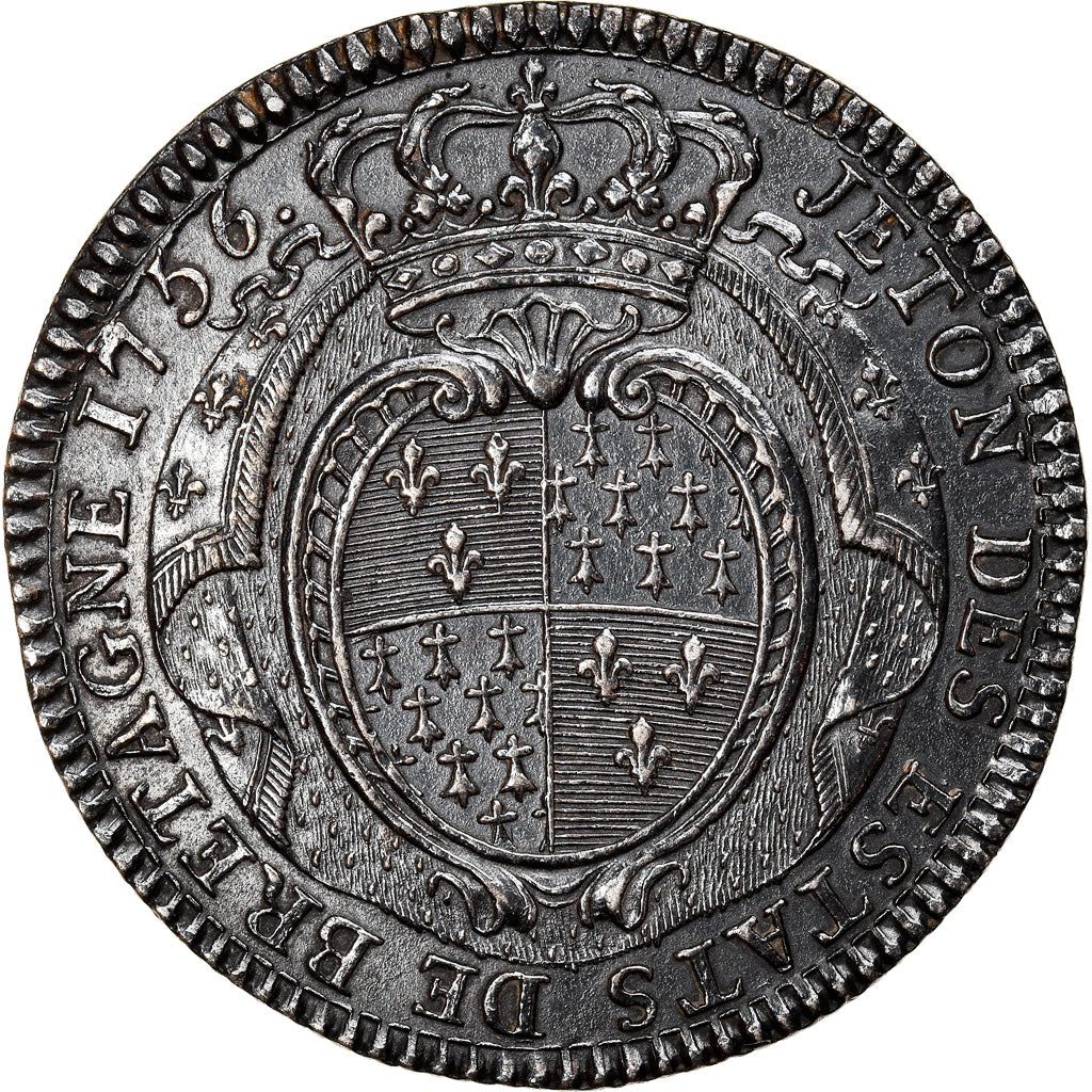 France, Token, Royal, Louis XV, États de Bretagne, Rennes, History, 1756